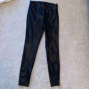 Zara black leather tight pants